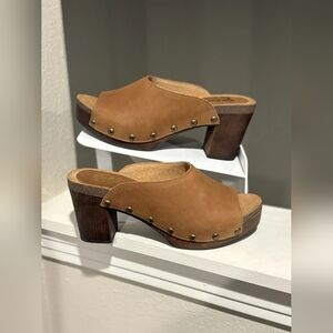 Brown Studded Women's Mules
